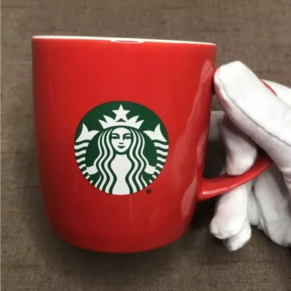 EUC Starbucks 2021 Holiday Mugs Set of 2, 11oz Red & Green - Picture 3 of 10